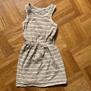 GAP Beige and White Striped Dress